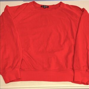 J. Crew Women's Deep Coral light Distressed Crop Sweatshirt Sz S